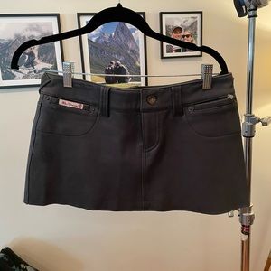 Mini micro leather skirt